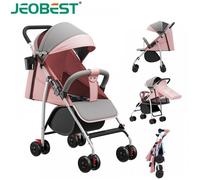 JEOBEST Poussette Canne Compacte pour Bébé - Roues en EVA - Roues Verrouillables - Conçu pour Les 6 Mois à 4 Ans