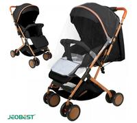 JEOBEST Poussette Canne de Luxe 2 en 1 Poussette d'extérieur pour Bébés de 0 à 48 mois Pliable Noir