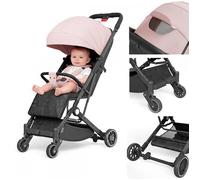 JEOBEST Poussette Canne Legere Ultra Compacte Inclinaison du Siège Réglable Poussette Bébé de Voyage jusqu’à 15 kg Rose