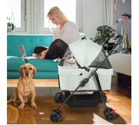 JEOBEST Poussette Chat Support Amovible Panier Rangement Coussin pour Chiens Petite/Moyenne Taille, Capacité de charge 20kg