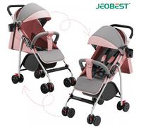 JEOBEST Poussette Compacte 2 Modes Réglables Poussette Canne Jusqu'à 50 kg Poussette Bébé 0-4 ans Rose