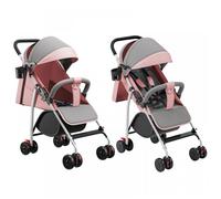 JEOBEST POUSSETTE COMPACTE AVEC HARNAIS - PLIABLE ET RÉGLABLE - POUR BÉBÉS DE 0 À 4 ANS - 2 EN 1 - CHARGE 50 KG - ROSE