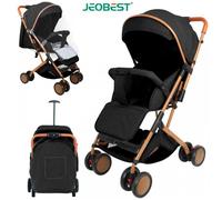 JEOBEST Poussette Compacte pliable - Moustiquaire gratuite - Bébé 0-4 ans - Angle réglable - Grand auvent - Noir