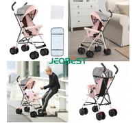 JEOBEST - Poussette confortable pour bébés de 0 à 36 mois Tube métal Stable Jusqu'à 30 kg - Rose
