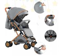 JEOBEST.Poussette de luxe Poussette canne 2 en 1 pour Bébés de 0 à 4 ans Pliable Gris