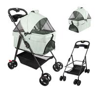 JEOBEST Poussette Pliable pour Animal de Compagnie Chariot pour Animaux Poussette Chien Chat Jusqu’À 15kg 50*65*99cm