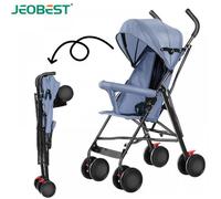 JEOBEST POUSSETTE PORTABLE À 4 ROUES PLIABLE COUSSIN DE SIÈGE EN COTON GRATUIT CHARGE 30 KG BLEU