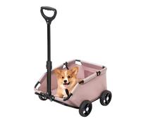 JEOBEST Poussette pour Chien Pliable Rose jusqu'à 15 kg 51 × 35 × 31 cm Poussette pour Petits Animaux en Métal+Tissu Oxford