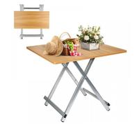 JEOBEST Table d'appoint Pliante, Table de Camping, Portable et Pliable, pour Camping en Plein Air, Jardin 60 x 60 x 52 cm (bois)
