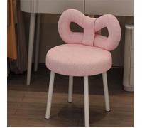 JEOBEST Tabouret de Coiffeuse Chaise de Maquillage avec Dossier à Nœud Papillon Chaise de Bureau avec Dossier Rose