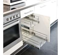 JEOBEST. Tiroir télescopique - Tiroir de Cuisine Coulisse à Panier Inserts de tiroir pour Armoire de Cuisine 2 x 34*14*41cm