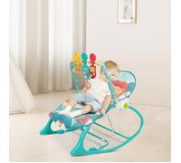 JEOBEST Transat Bébé 2 en 1 Evolutif, Balancelle Bébé Électrique de 6 Mois à 24 Mois, Cadeau Naissance Fille Garçon, Bleu