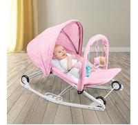 JEOBEST Transat de Bébé avec Roues et Toit Solaire Pour L'intérieur et L'extérieur, Convient aux Nouveau-Nés Jusqu'À 12 Mois