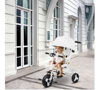 JEOBEST Tricycle bébé évolutif jusqu'à 20 kg, vélo de Marche vélo pour Enfants, siège réversible, Grand Panier Sac, Blanc