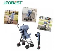 JEOBEST Voiturette pour Bébé Respirante Dossier Surélevé Poussette Canne Compacte pour Bébé Pliable Bleu
