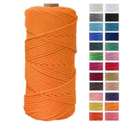 JeogYong Corde Macramé 4mm x 100m Fils Macrame Coton Ficelle Naturelle Cordon Bricolage Cordelettes pour Tentures Murales, Tissage Attrapeur de Rêves, Suspension Plante Décorations (Doré)