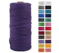 JeogYong Cordon épais en coton naturel pour macramé - Pour suspension murale, suspension de plantes, loisirs créatifs, décoration d'intérieur, emballage cadeau - 3 mm x 100 m (Modena)