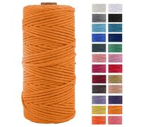 JeogYong Corde en Macramé, en Fil de Coton Naturel épais, Corde en Macramé à 4 Plis pour Tentures Murales, Cintres, Bricolage, Décorations pour La Maison, Emballage Cadeau 3mm x 109 Yards (Doré)