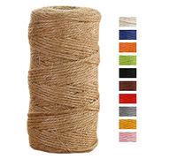 JeogYong Ficelle Jute 2mm x 100m Ficelle de Jardin Cordelette Jute Corde Naturel Chanvre Cordelette de Jardinage pour Emballage de Décoration Cadeau, Bricolage d'art Créatif, Mariage (Marron)
