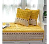 JeogYong Lot de 2 housses de coussin d coratives de style ferme moderne 45,7 x 45,7 cm en velours c tel pour salon, canap , lit (jaune)