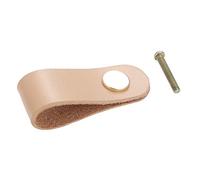 JeogYong Poignées de Placard, Lot de 4 Poignée en Cuir Délicat Utilisées Pour Les Meubles de Chambre à Coucher (Monotrou, Chameau)