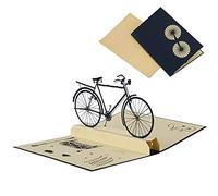 JeoPoom Carte Pop-up, avec Enveloppe Carte, Carte de Vœux 3D pour Vélo, Carte de Voeux Pliante, Carte Postale de Vélo Rétro, pour la Famille, les Amis, les Collègues