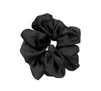 JeoPoom Chouchou en Soie Antidérapant, Accessoire Cheveux Satin Anti-Casse et Anti-Friction pour Femmes et Filles (Noir)