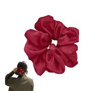 JeoPoom Chouchous Cheveux Soie, Chouchou en Soie, pour Femme avec Cheveux Droits, Bouclés, Accessoire Cheveux Anti-Casse et Anti-Friction(Rouge)