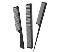 JeoPoom Ensemble de Peigne à Cheveux[3 Pièces], Peigne Queuem, Peigne à Dents Fines et Larges et Le Peigne à Dents Larges, Antistatique Résistant à la Chaleur, pour Styliste de salon Coiffeur(Noir)
