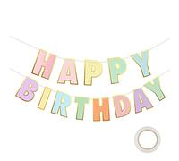 JeoPoom Happy Birthday Banner, Bannière Banderole, Design Personnalité, pour Filles Garçons Adultes, Décorations de Fête d'Anniversaires Party(Multicolore)