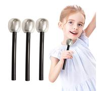 Jeorywoet Accessoires de Microphone de fête pour Concours Eurovision la Chanson 2023, 4 pièces, Jouet Simulation, Paillettes argentées pour déguisement