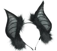 Jeorywoet Bandeau chauve-souris gothique Halloween oreilles de chauve-souris taille unique en peluche pour déguisement de Cosplay fantaisie fête