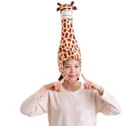 Jeorywoet Bandeau de girafe, chapeau de girafe, costume en peluche à long cou, costume d'animal drôle pour adultes et enfants, spectacles cosplay, fêtes