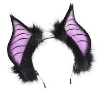 Jeorywoet Bandeau gothique avec oreilles de chauve-souris pour Halloween, taille unique, en peluche, pour Costume de Cosplay fantaisie, Style fête 2