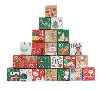 Jeorywoet Calendrier de l'Avent 2024, 24pcs 3 Pouces Calendrier de l'Avent Vide à remplir, Kraft Paper DIY Advent Calendar pour la fête de fête de Noël, Calendrier de l'Avent 2024