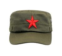 Jeorywoet Cap de Baseball Red Star Army Cap Vintage Men Flat Top Cool Hat,