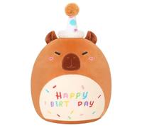 Jeorywoet Capybara Peluche Doux Mignon Capybara Peluche avec Chapeau d'anniversaire Kawaii Oreiller en pour Enfants Cadeaux d'anniversaire de noël