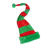Jeorywoet Chapeaux de fête amusants de noël, 1 pièce, chapeau d'elfe en peluche à longues rayures, thème vacances