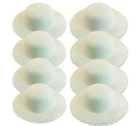 Jeorywoet Chapeaux de paille blancs pour enfants, 8 pièces, chapeaux de peinture artistique créatifs pour fête thé, pâques et cadeaux fête