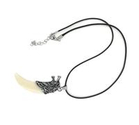 Jeorywoet Collier pendentif en dents de loup, bijoux brillants dominateurs pour femmes, hommes et enfants