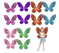 Jeorywoet Costume de fée pour Filles, 12 pièces, Ailes de Papillon, Paillettes, Robe Fantaisie Princesse, Accessoires pour noël, Anniversaire, Cosplay