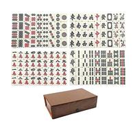 Jeorywoet Ensemble de Mahjong 149 pièces, Mini Ensemble de Voyage Jeu Mah Jong Chinois pour Enfants, familles et Adultes