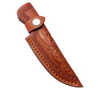 Jeorywoet Gaine en cuir, gaine de couteau en cuir de 6 pouces couleur brun avec belles sculptures et fermeture instantanée pour couteau