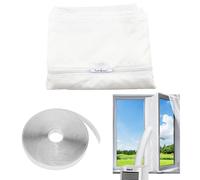 Jeorywoet Joint de fenêtre du climatiseur Jceau de fenêtre Universel pour Le climatiseur Portable Sécheuse de Tumble avec Bande à Crochet à Fermeture éclair 400 cm, kit de fenêtre du climatiseur