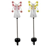 Jeorywoet Lights Pathway, 2pcs Garden Solar Lights Outdoor Arelproof Angel Solar Stage avec des Lampes à LED à Ailes pour la décoration du Balcon, du Chemin, Jardin, de la Cour, style2