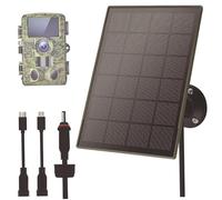 Jeorywoet Panneau Solaire de caméra de Sentier, Panneau Solaire caméra Sentier 6000mAH IP66 IP66 Imperméable pour la sécurité avec kit versement pour la Chasse à la Maison