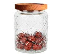 Jeorywoet Pot de Stockage en Verre de 700 ML, Pot Mason Transparent avec Couvercle, conteneurs Sucre hermétiques, Stockage des Aliments dans la Cuisine