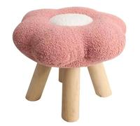 Jeorywoet Tabouret de Pied Banc de Chaussures de Forme de Fleur Pouf Confortable avec des Jambes en Bois Calme et antidérapante Repose-Pieds rembourrés pour Le Salon