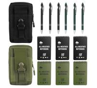 Jeqqinuz Lot de 14 cahiers imperméables de 7,6 x 12,7 cm avec stylo résistant aux intempéries et sac banane multifonction imperméable pour activités de plein air et enregistrement