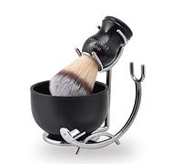 JEQUIL&CORENVEO Kit de rasage 3 en 1 de luxe pour homme comprenant un blaireau, un bol de rasage, un rasoir et un porte-blaireau